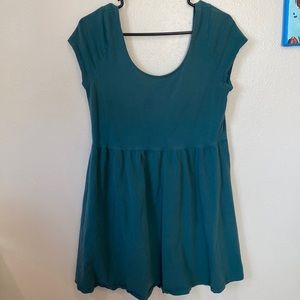 Green Low cut skater dress